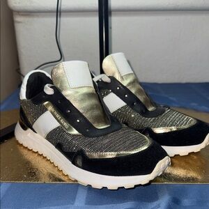 Michael Kors Black and Gold Women's Sneakers
